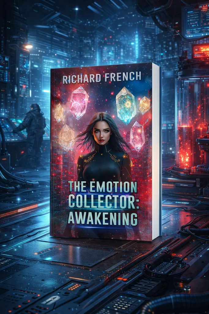 Mockup on blue technical background